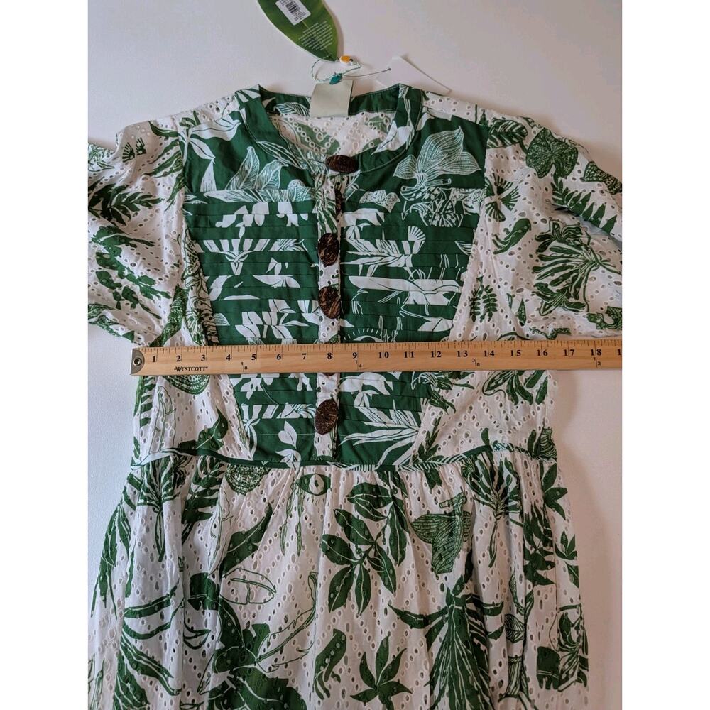 NEW Anthropologie Farm Rio Forest Soul Short Sleeve Midi Dress Small - Picture 9 of 11